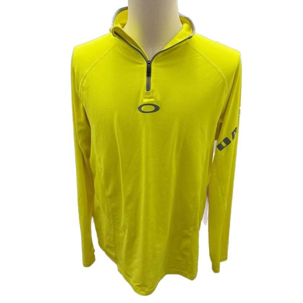 Oakley Neon Yellow 1/4 Zip Pullover Fleece Size Large